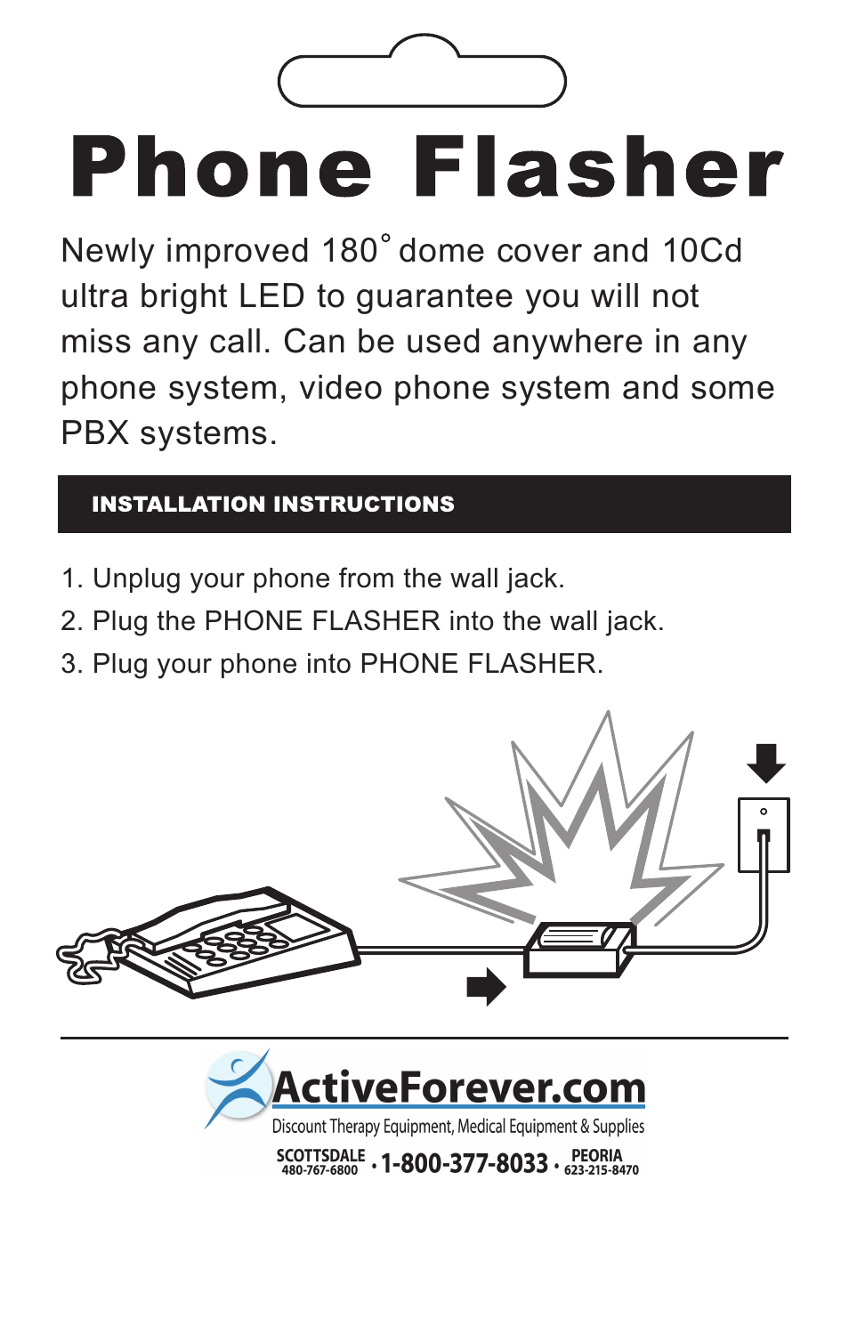 Activeforever Krown PF200 Phone Strobe Flasher User Manual | 1 page