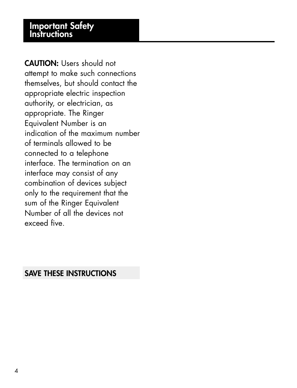 Important safety instructions | Activeforever Ameriphone P-300 Amplified Photo Phone User Manual | Page 6 / 25