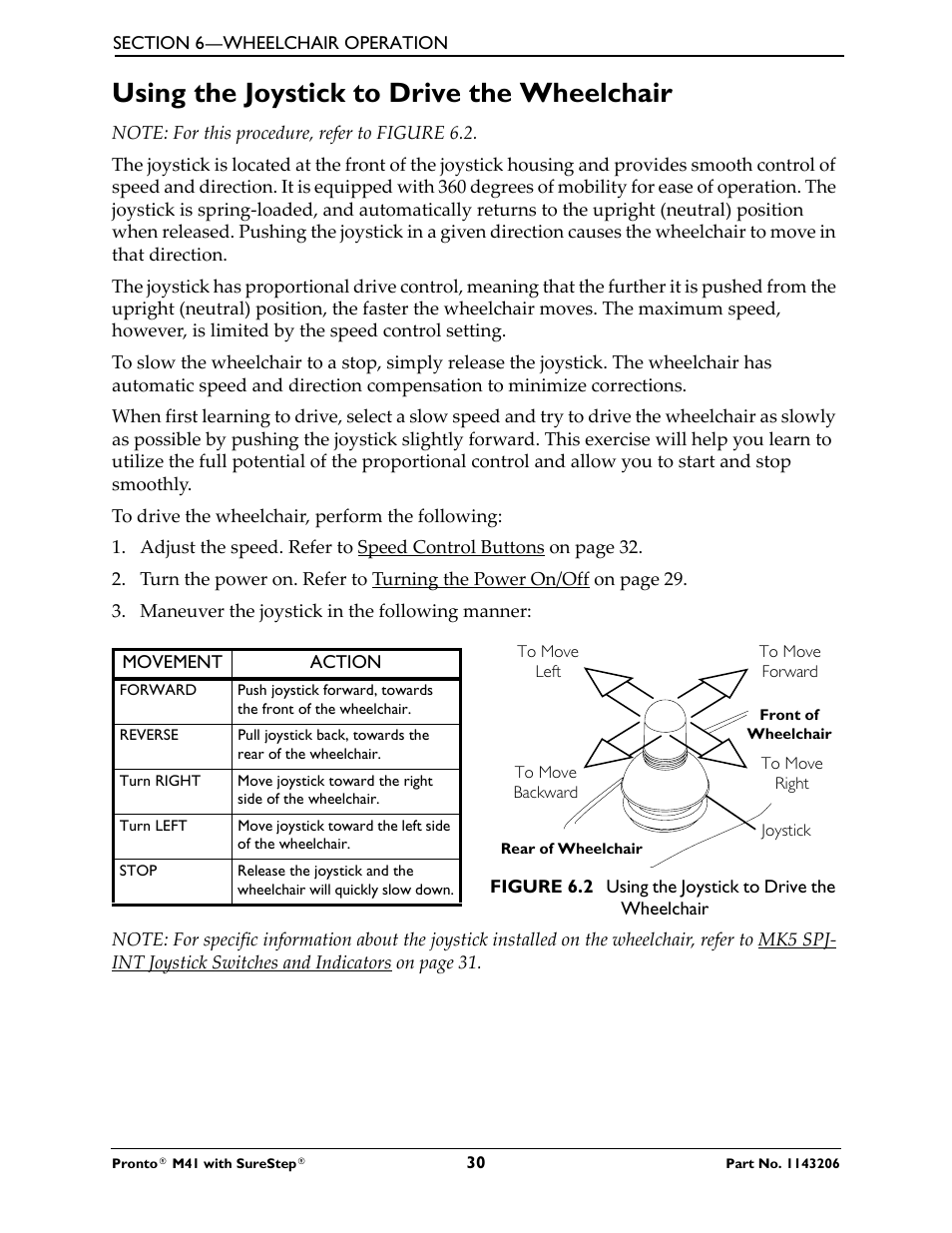 Using the joystick to drive the wheelchair | Activeforever Invacare Pronto M41 Power Wheelchair with Semi Recline Seat User Manual | Page 30 / 69