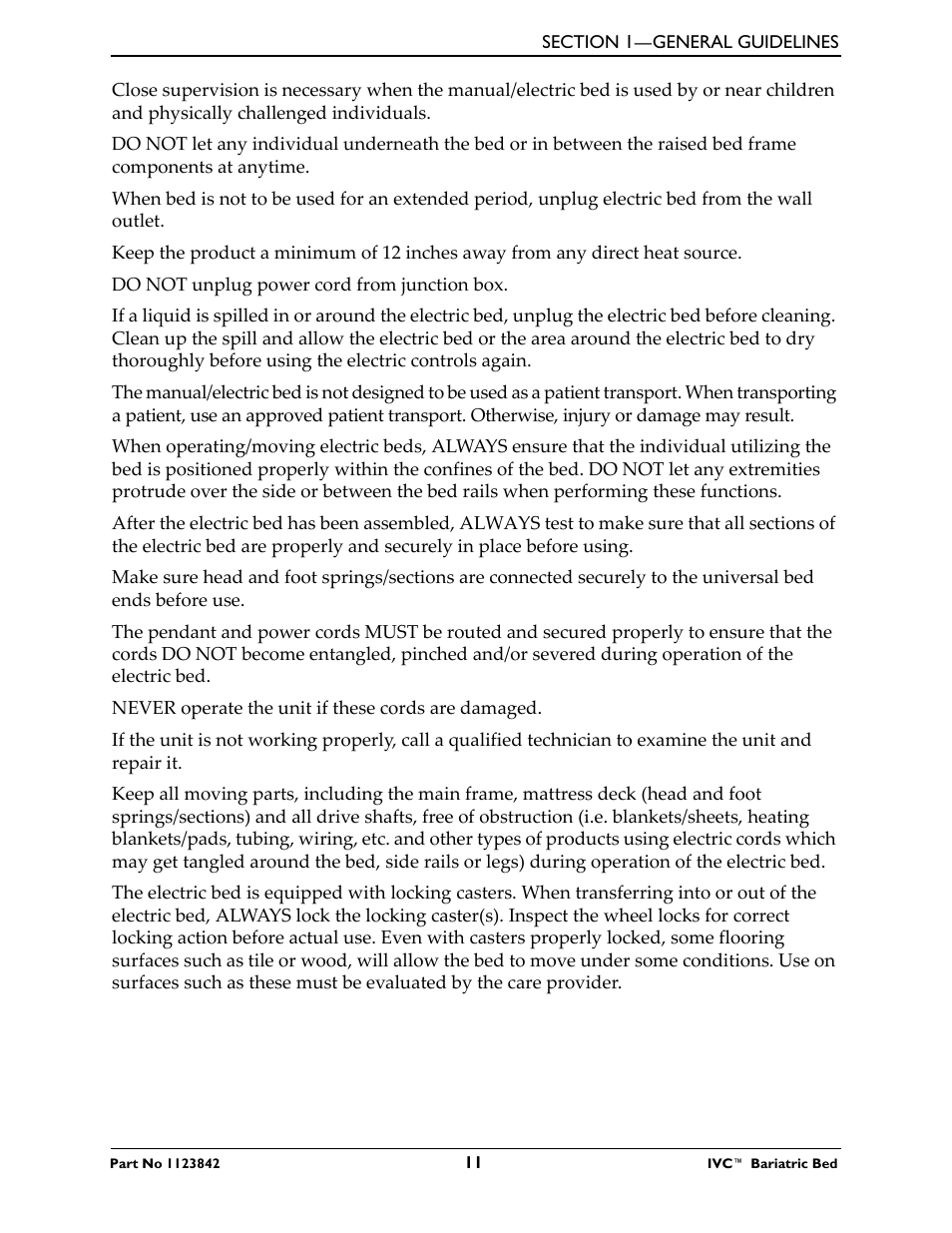 Activeforever Invacare Bariatric Electric Hospital Bed (Bariatric Home Care Hospital Bed) User Manual | Page 11 / 40