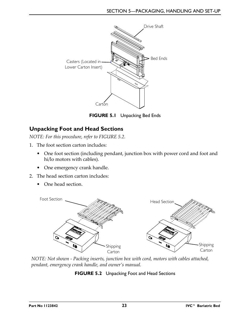 Unpacking foot and head sections | Activeforever Invacare Bariatric Electric Hospital Bed (Bariatric Home Care Hospital Bed) User Manual | Page 23 / 40