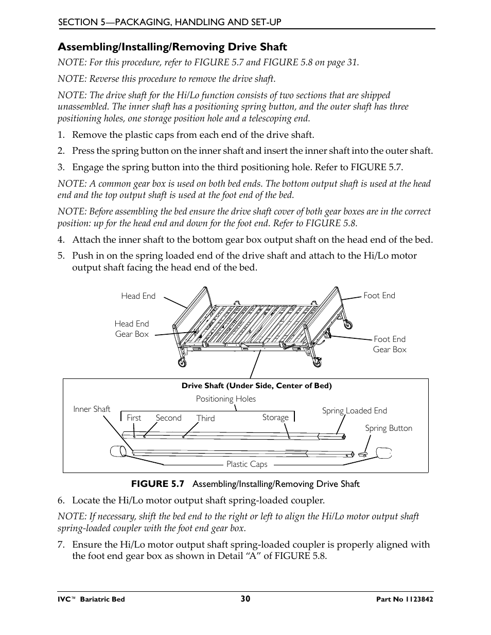 Assembling/installing/removing drive shaft, Fer to assembling/installing/removing drive | Activeforever Invacare Bariatric Electric Hospital Bed (Bariatric Home Care Hospital Bed) User Manual | Page 30 / 40