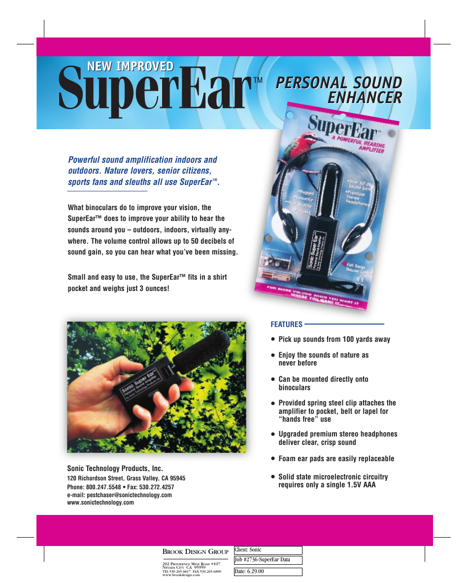 Activeforever Sonic Super Ear SE4000 Personal Sound Amplifier User Manual | 2 pages