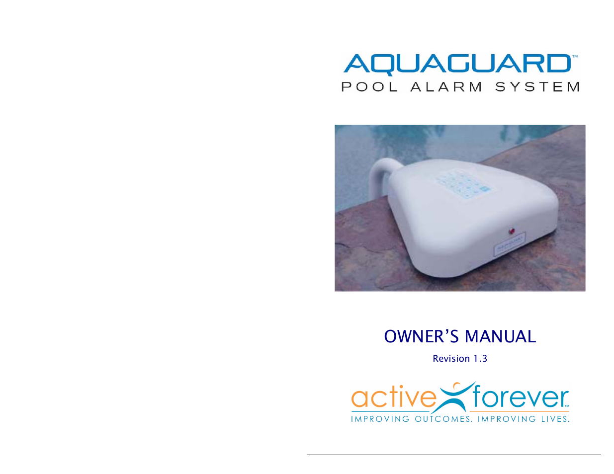 Activeforever Aquaguard Pool Alarm System User Manual | 10 pages