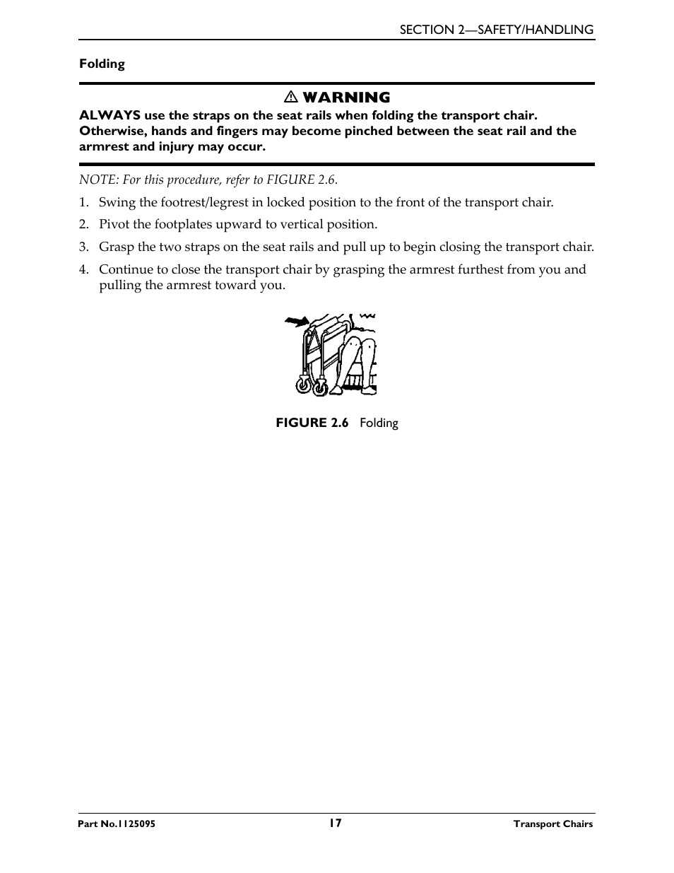 Folding | Activeforever Invacare Lightweight Aluminum Transport Chair User Manual | Page 17 / 36
