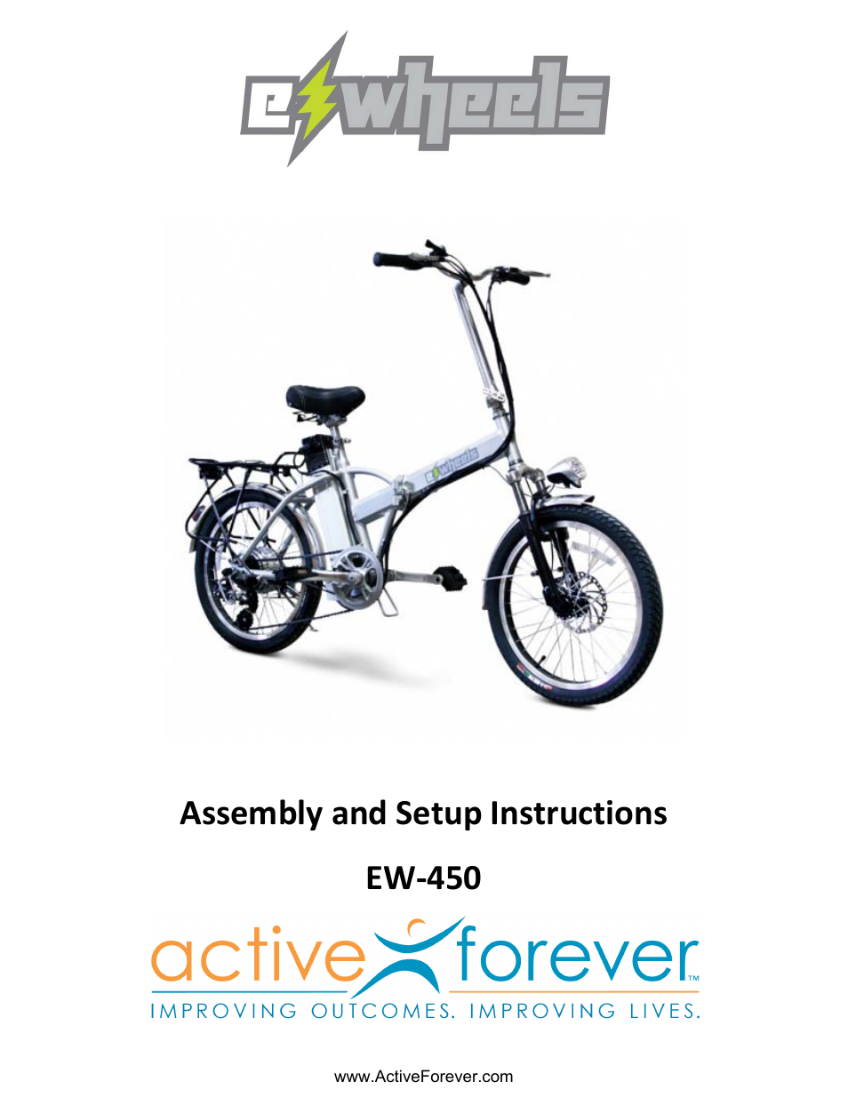 Activeforever eWheels Folding Bike (Silver) User Manual | 10 pages