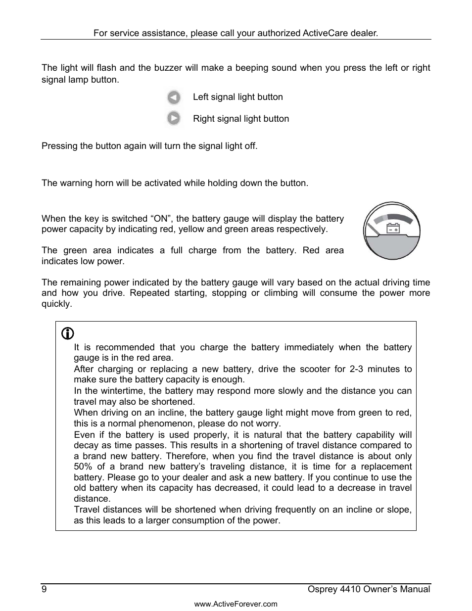 Activeforever ActiveCare Osprey 4410 Mobility Scooter User Manual | Page 10 / 24