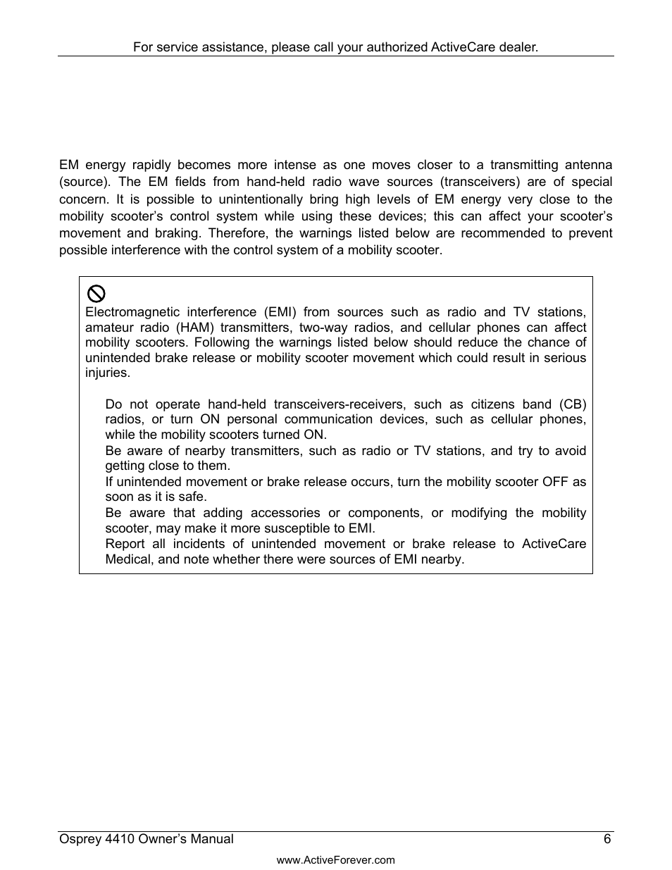 Activeforever ActiveCare Osprey 4410 Mobility Scooter User Manual | Page 7 / 24
