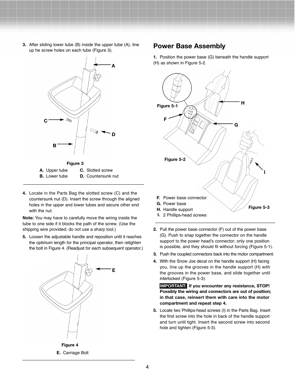 Power base assembly | Activeforever Snow Joe Plus 322P Electric Snow Thrower User Manual | Page 4 / 8