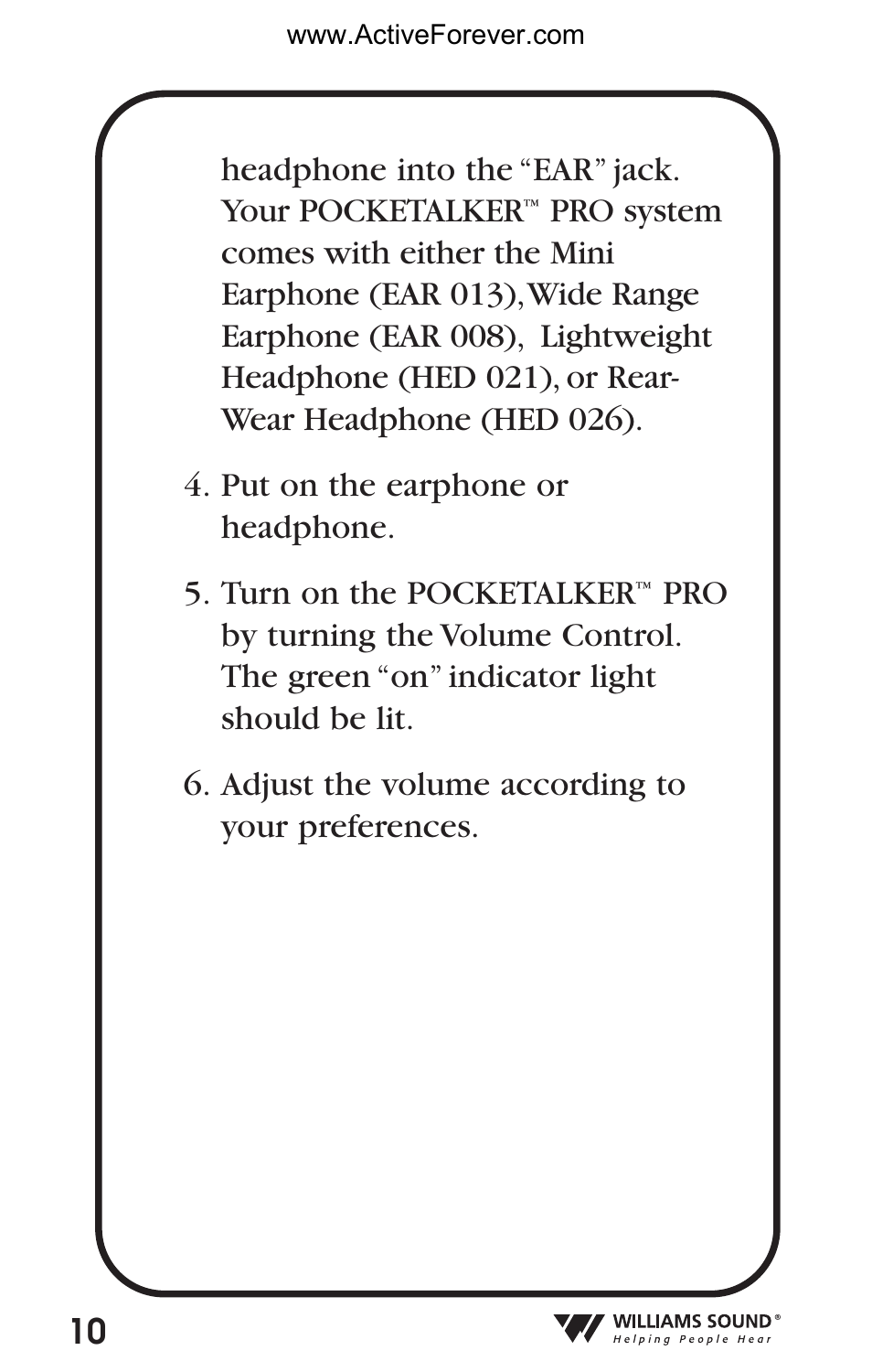 Activeforever Pocket Talker Pro System User Manual | Page 10 / 37