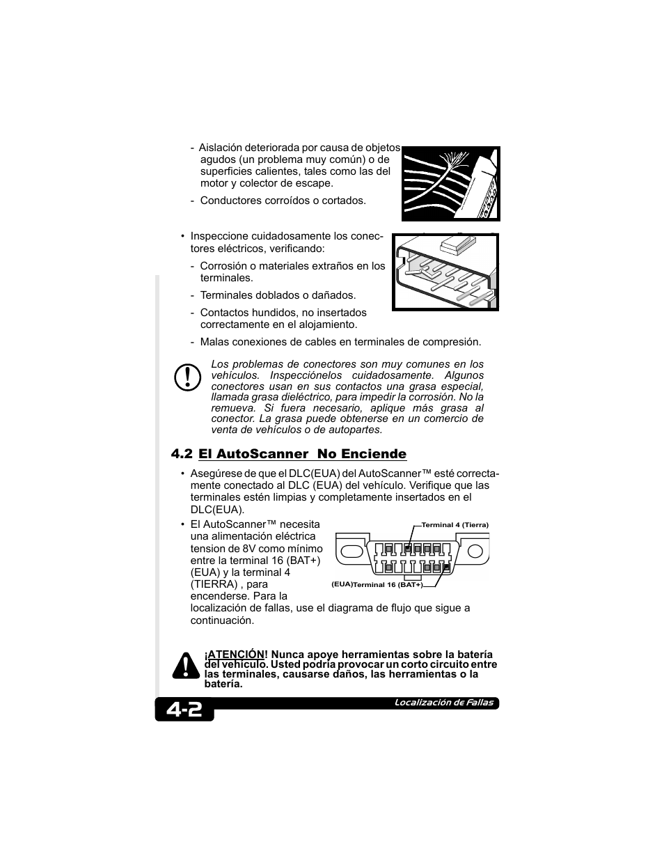 2 el autoscanner no enciende | Actron CP9135 OBD II AutoScanner User Manual | Page 102 / 120