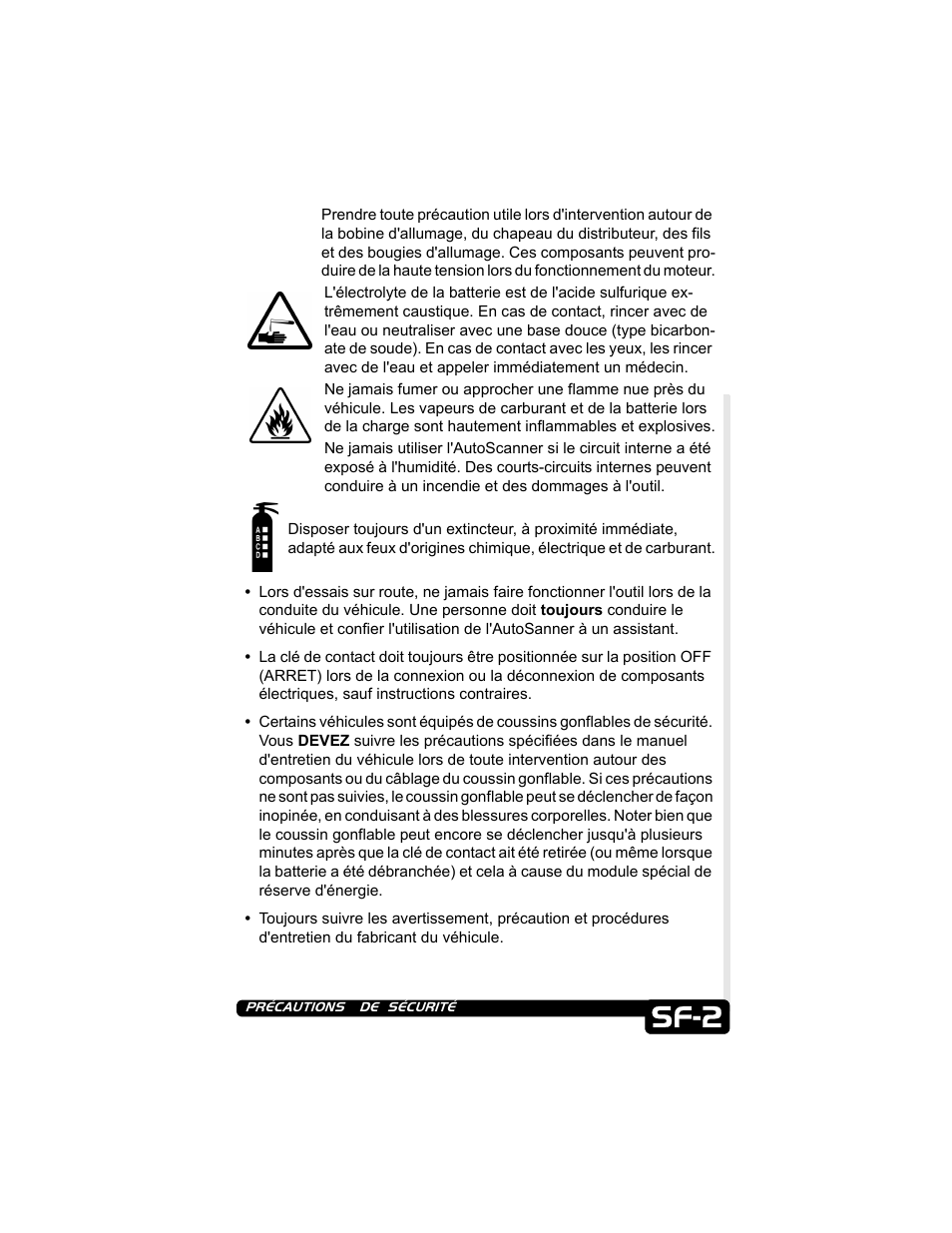 Sf-2 | Actron CP9135 OBD II AutoScanner User Manual | Page 39 / 120