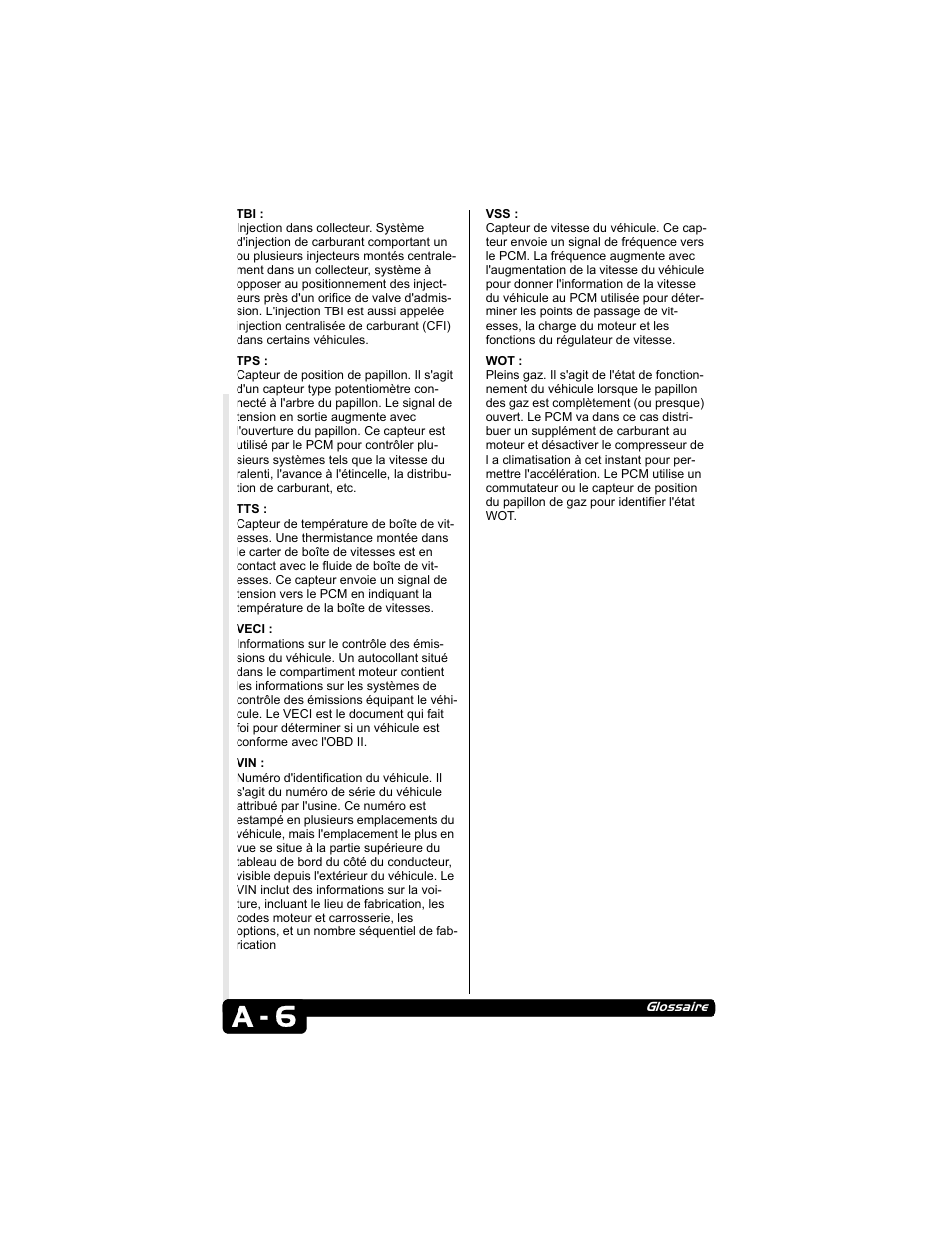 A - 6 | Actron CP9135 OBD II AutoScanner User Manual | Page 69 / 120