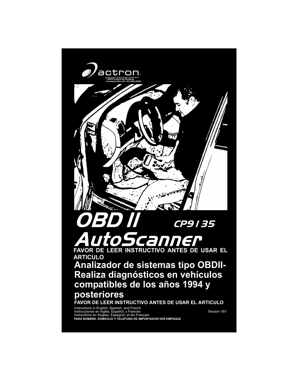 Obd ii, Autoscanner | Actron CP9135 OBD II AutoScanner User Manual | Page 76 / 120