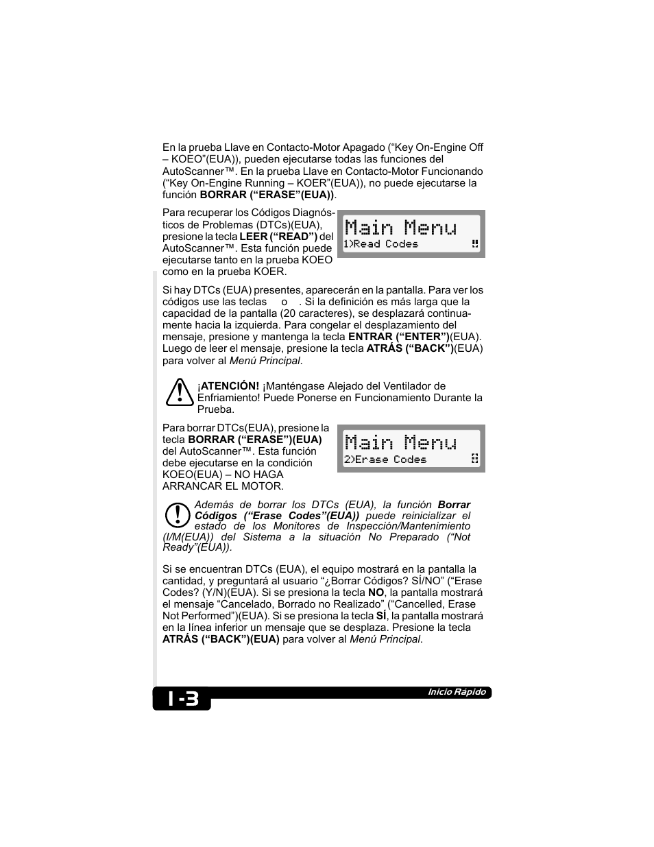Main menu | Actron CP9135 OBD II AutoScanner User Manual | Page 83 / 120
