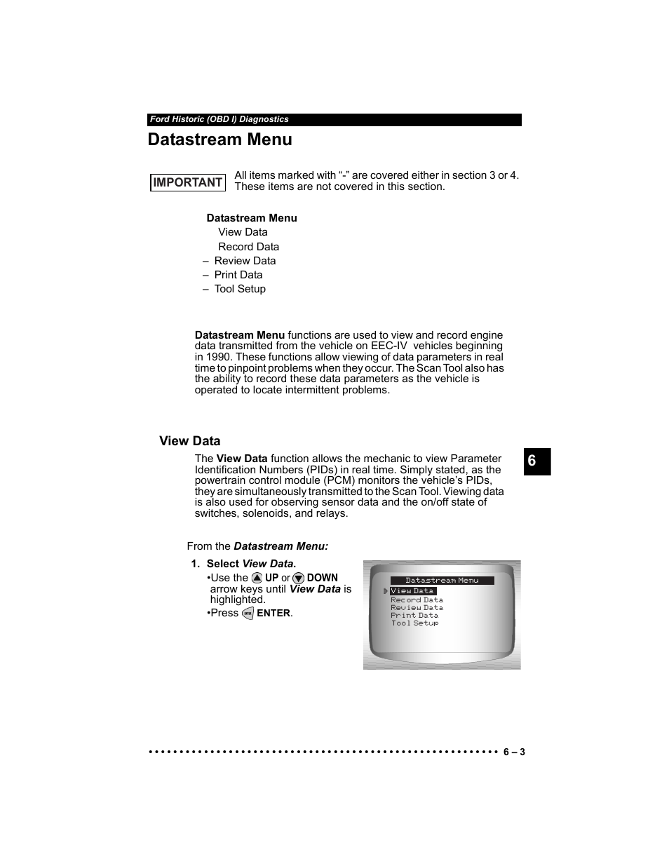 Datastream menu | Actron Elite AutoScanner® CP9185 User Manual | Page 125 / 240