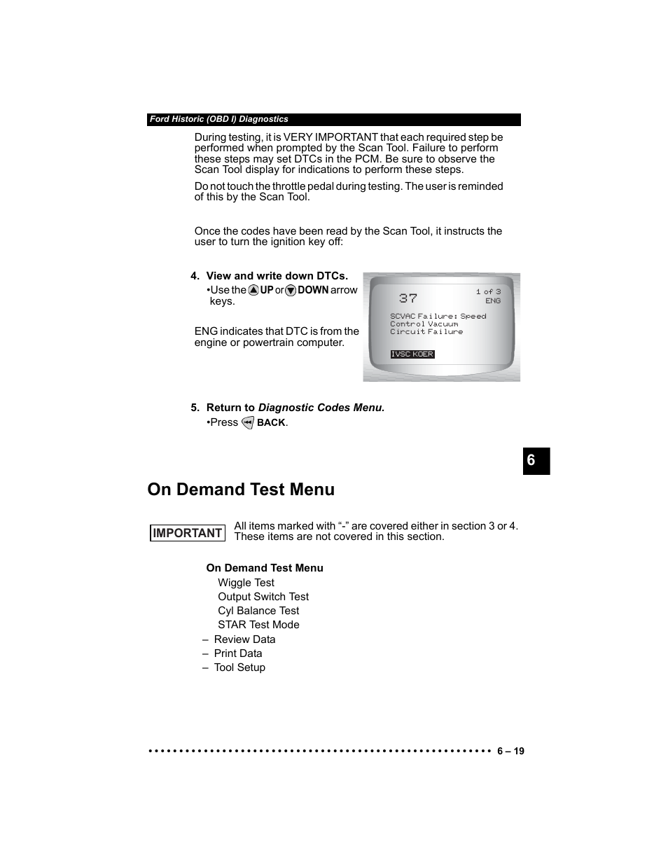 On demand test menu | Actron Elite AutoScanner® CP9185 User Manual | Page 141 / 240