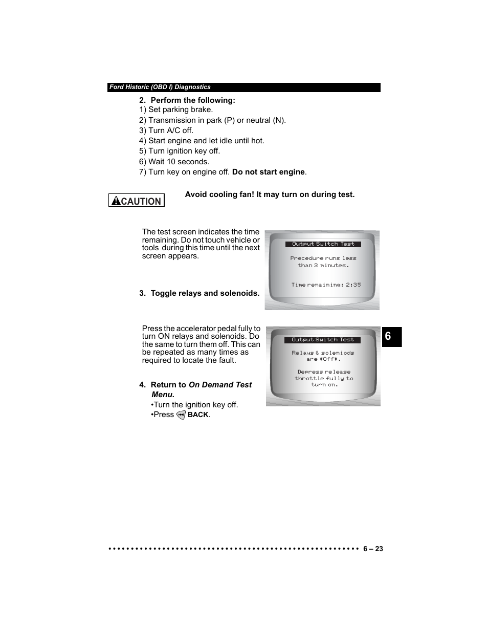 Caution | Actron Elite AutoScanner® CP9185 User Manual | Page 145 / 240
