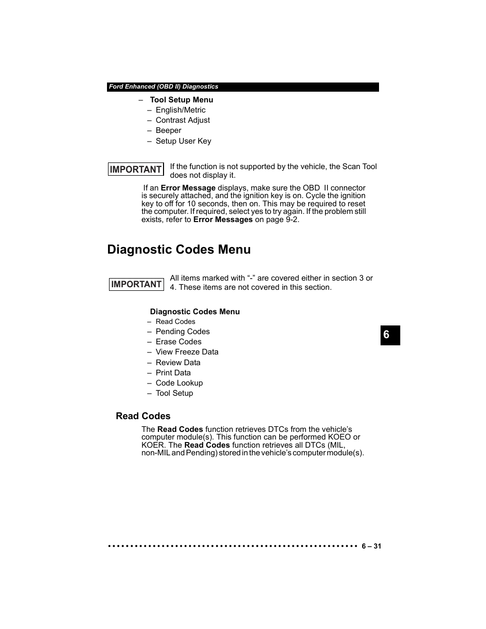 Diagnostic codes menu | Actron Elite AutoScanner® CP9185 User Manual | Page 153 / 240