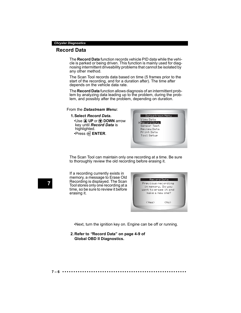 Record data | Actron Elite AutoScanner® CP9185 User Manual | Page 162 / 240