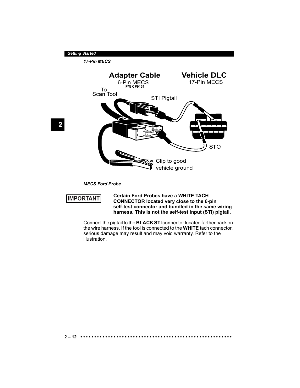 Vehicle dlc, Adapter cable | Actron Elite AutoScanner® CP9185 User Manual | Page 30 / 240