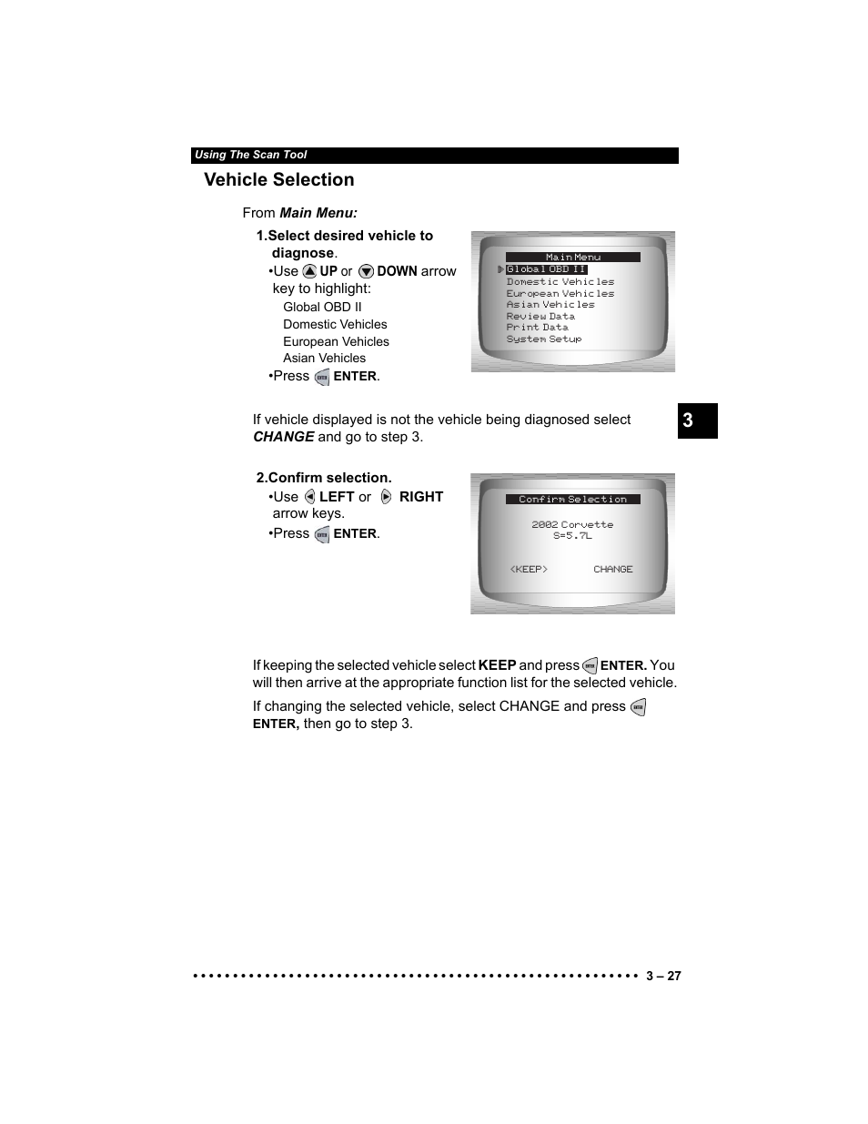 Vehicle selection | Actron Elite AutoScanner® CP9185 User Manual | Page 61 / 240