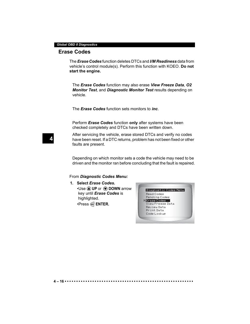 Erase codes | Actron Elite AutoScanner® CP9185 User Manual | Page 80 / 240