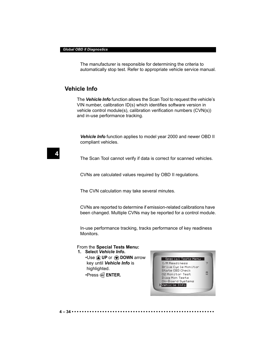Vehicle info | Actron Elite AutoScanner® CP9185 User Manual | Page 98 / 240