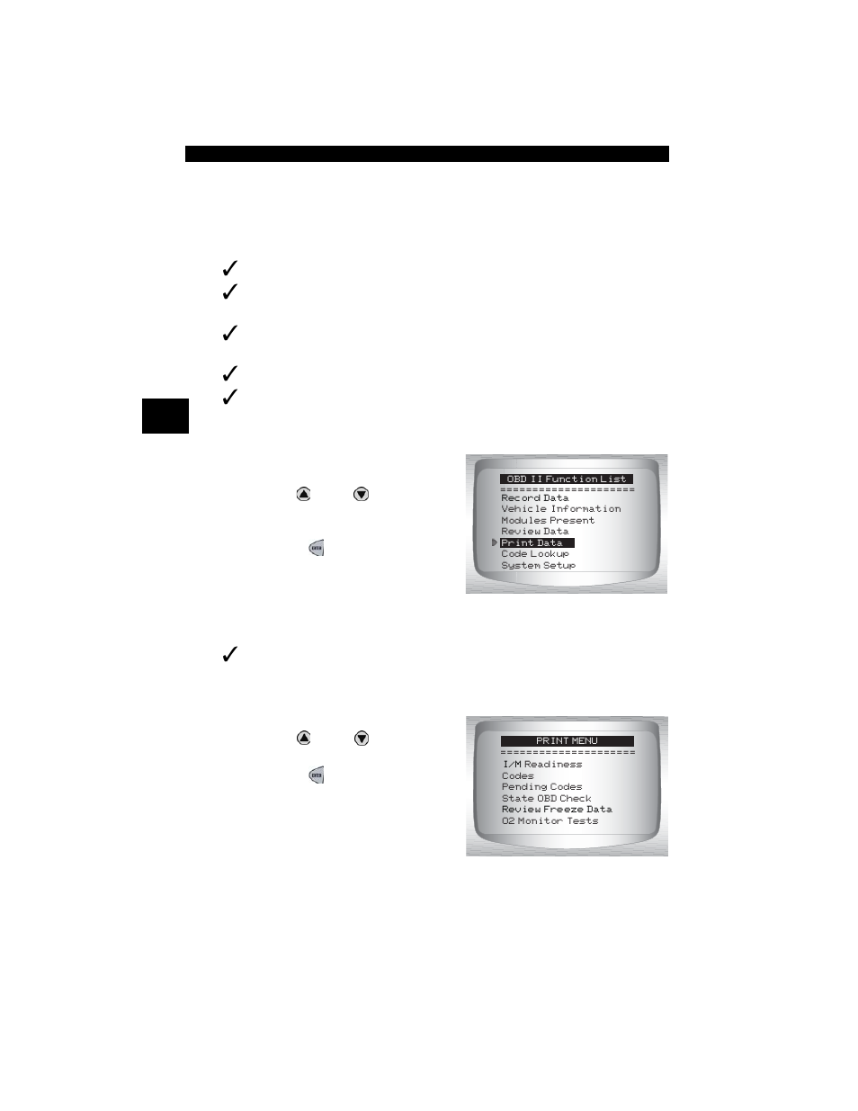 Print data | Actron CP9180 OBD II AutoScanner Plus User Manual | Page 44 / 104