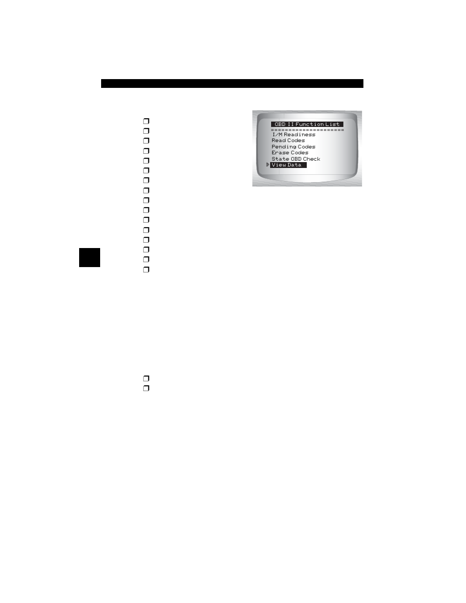 Obd ii function list | Actron CP9180 OBD II AutoScanner Plus User Manual | Page 48 / 104
