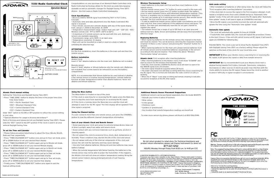 AcuRite 75320 Clock User Manual | 2 pages