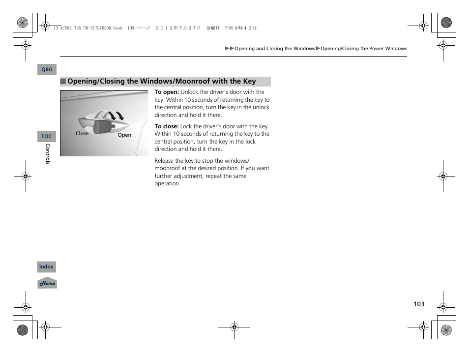 Acura 2013 TSX Sport Wagon User Manual | Page 104 / 329