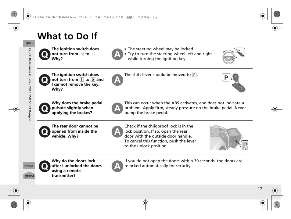 What to do if | Acura 2013 TSX Sport Wagon User Manual | Page 18 / 329