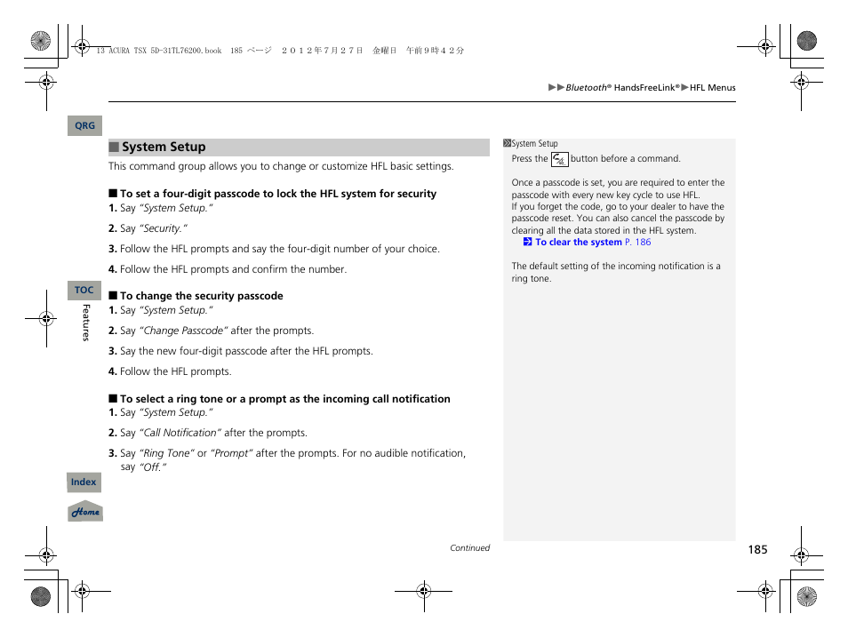 Acura 2013 TSX Sport Wagon User Manual | Page 186 / 329