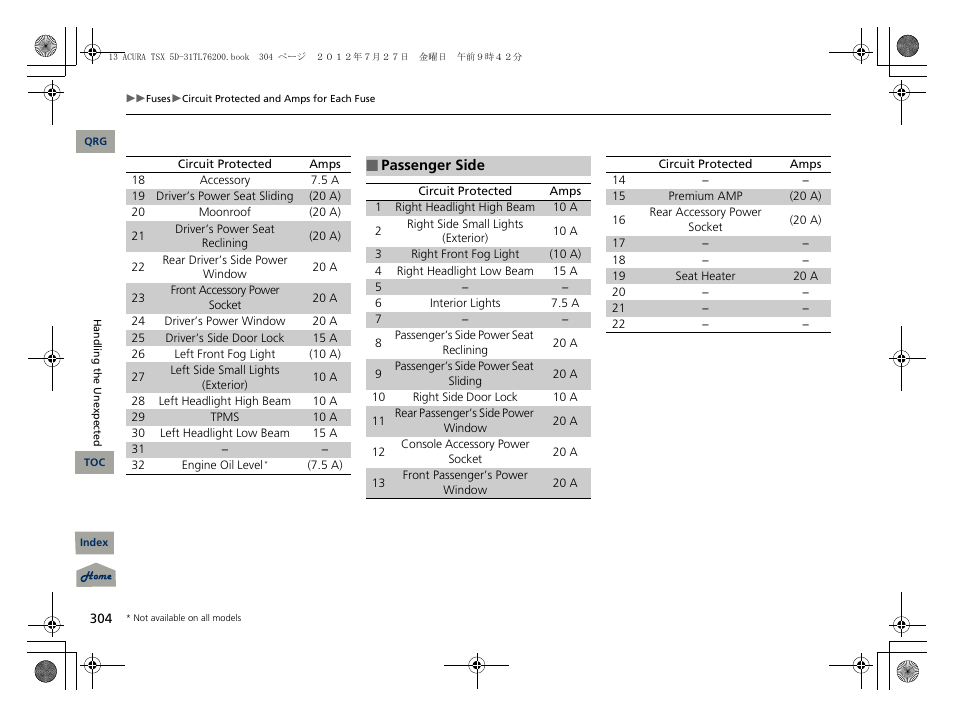 Acura 2013 TSX Sport Wagon User Manual | Page 305 / 329