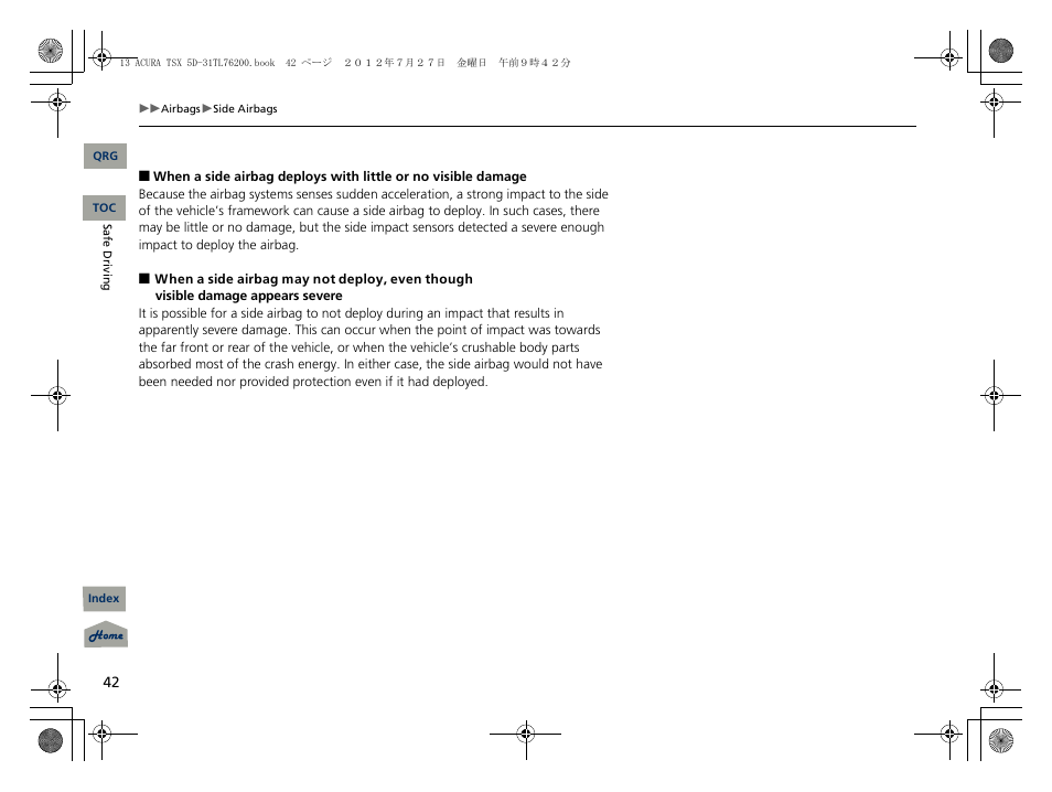 Acura 2013 TSX Sport Wagon User Manual | Page 43 / 329