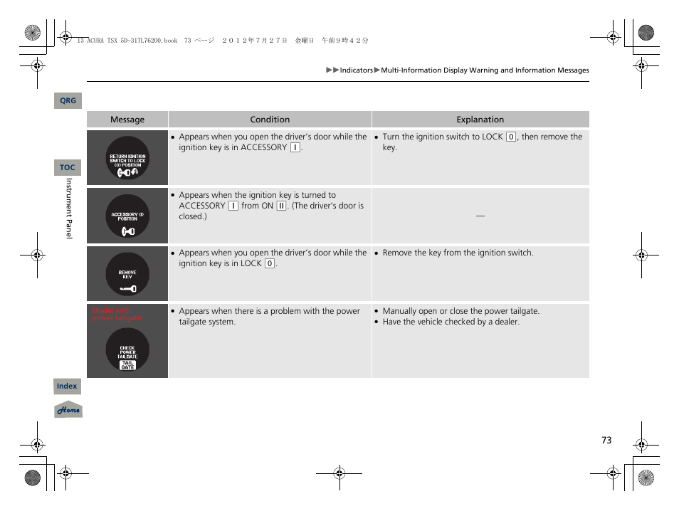 Acura 2013 TSX Sport Wagon User Manual | Page 74 / 329
