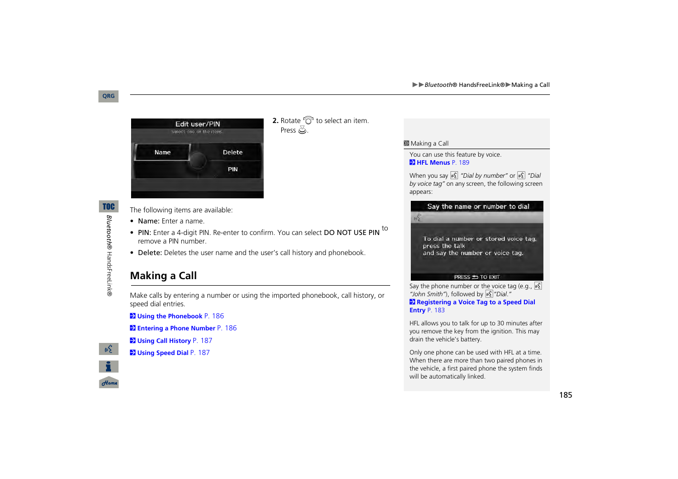 Making a call | Acura 2013 TSX Navigation User Manual | Page 186 / 252