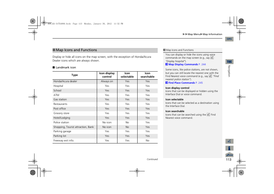 Acura 2013 RDX Navigation User Manual | Page 114 / 260