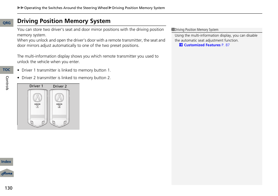 Acura 2013 RDX User Manual | Page 131 / 363