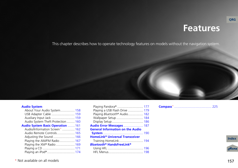 Features, 2 features p. 157, P. 157 | Acura 2013 RDX User Manual | Page 158 / 363