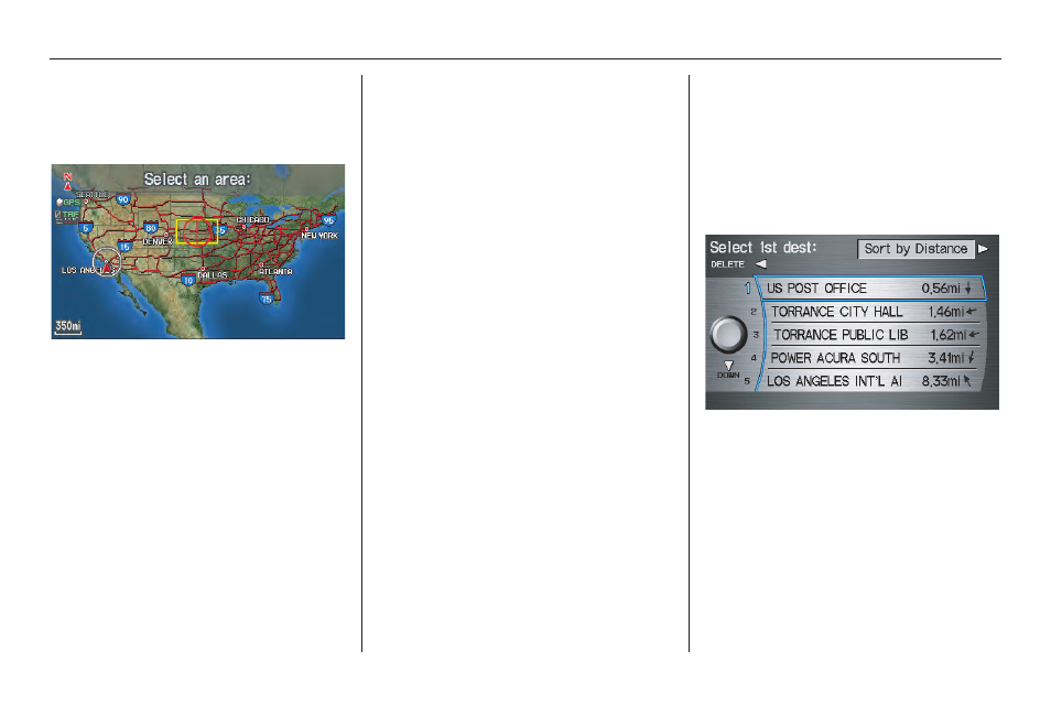 Entering a destination, 2010 rl | Acura 2010 RL Navigation User Manual | Page 49 / 176