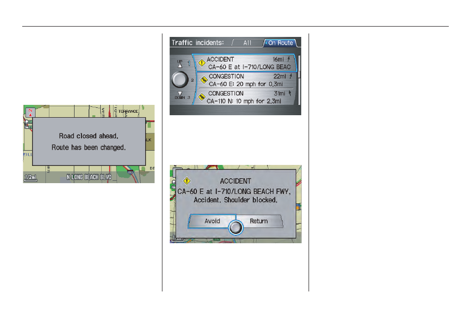 Oid areas (pg, Outing, Driving to your destination | 2010 rl | Acura 2010 RL Navigation User Manual | Page 73 / 176