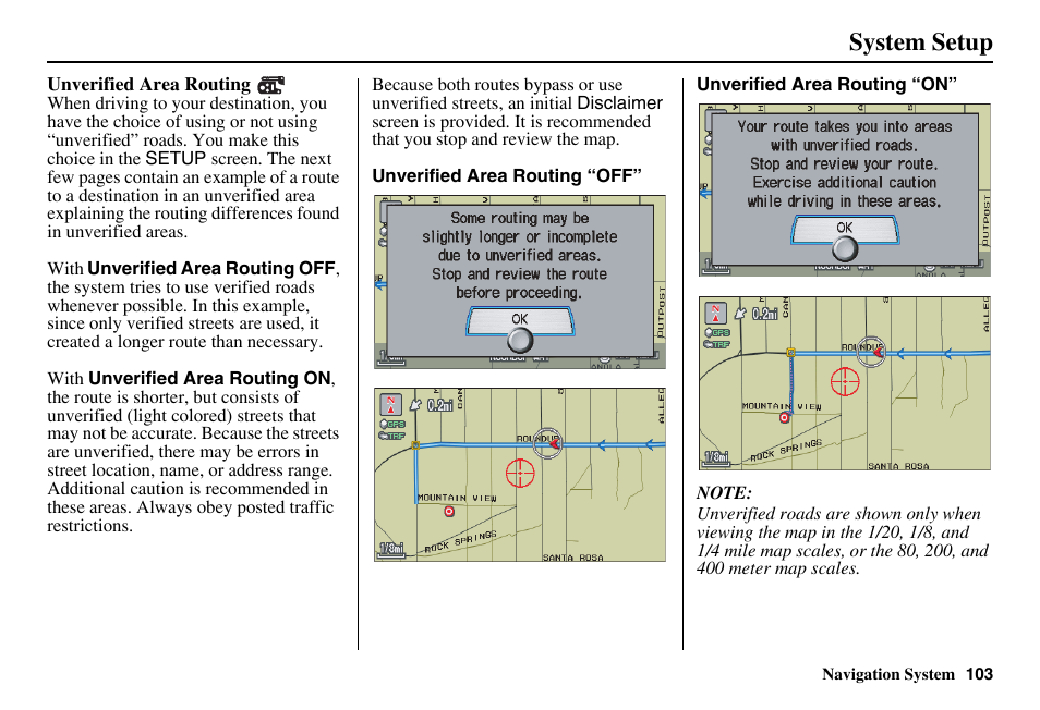 System setup | Acura 2011 RL Navigation User Manual | Page 104 / 177