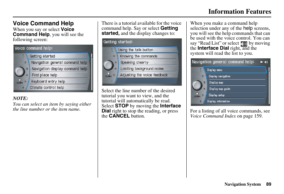 Information features | Acura 2011 RL Navigation User Manual | Page 90 / 177