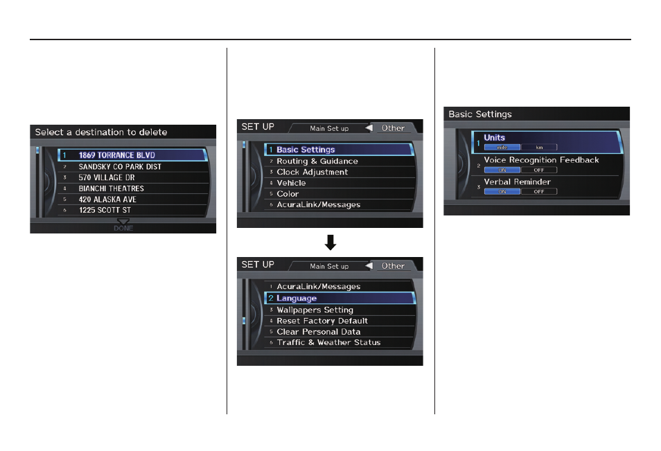 System setup | Acura 2011 TL Navigation User Manual | Page 101 / 175