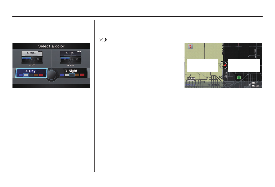 System setup, Day mode night mode | Acura 2011 TL Navigation User Manual | Page 115 / 175