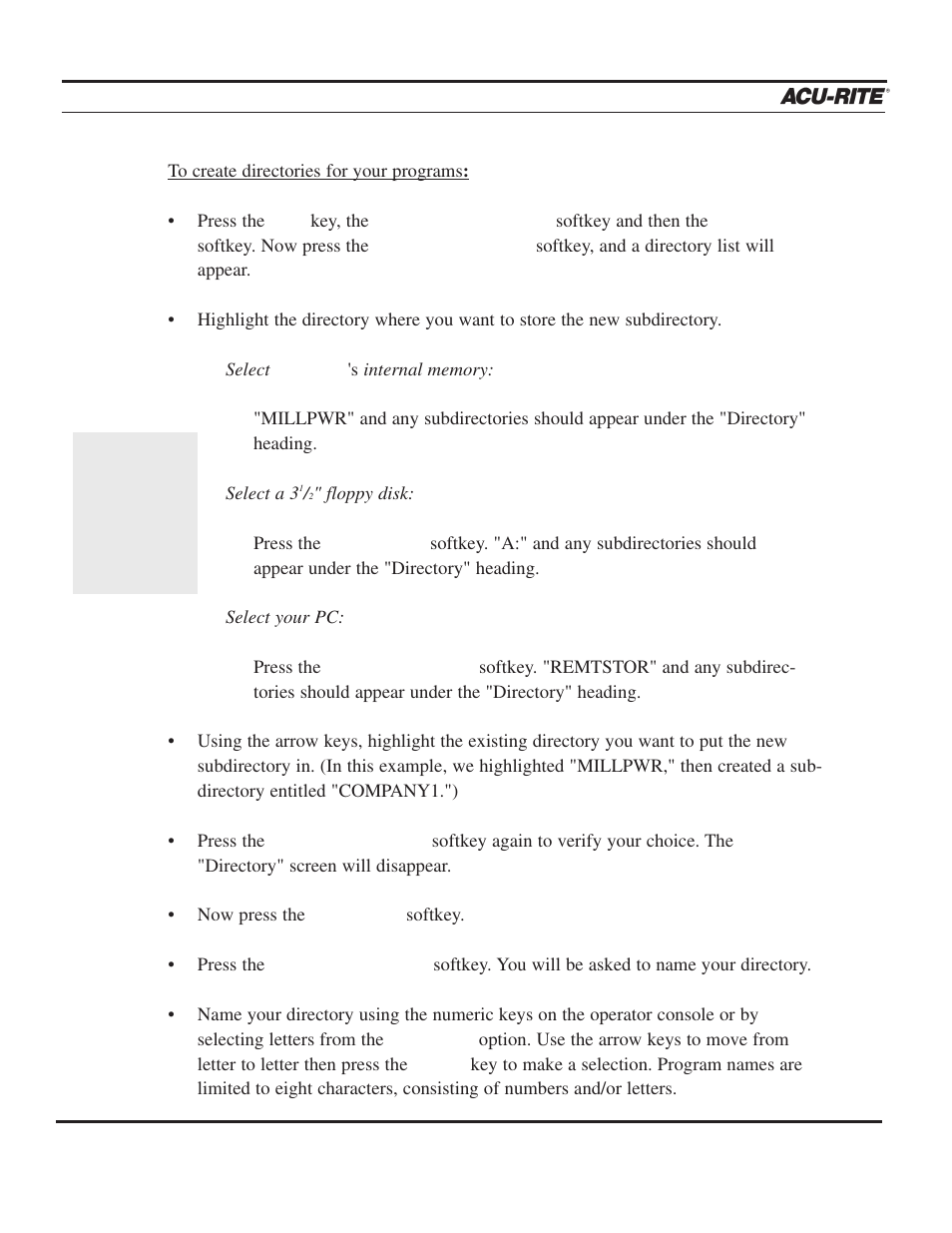 Programming, Operation manual | ACU-RITE MILLPWR 2 Axes User Manual | Page 49 / 225