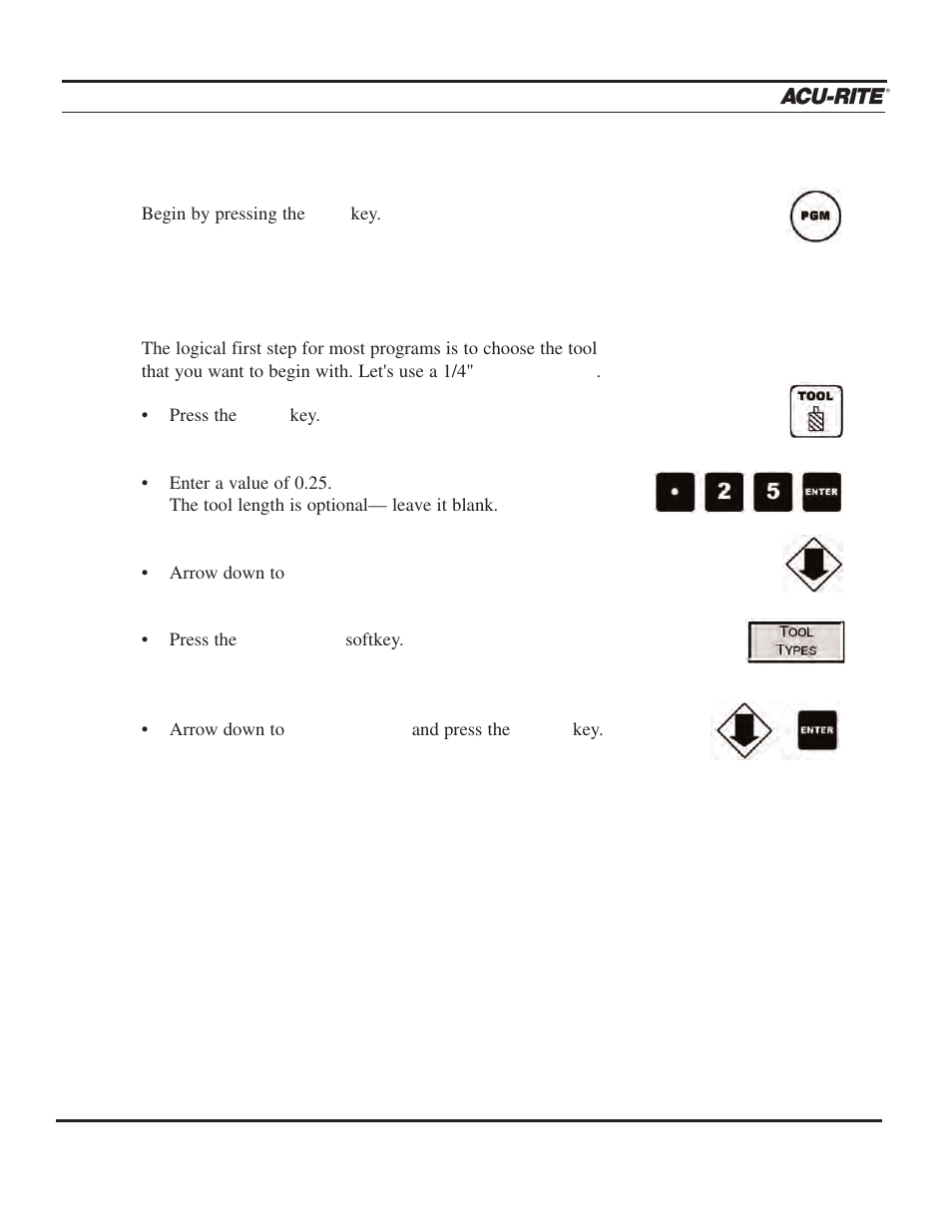 Demonstration, Beginning the program, Operation manual | ACU-RITE MILLPWR 2 Axes User Manual | Page 71 / 225