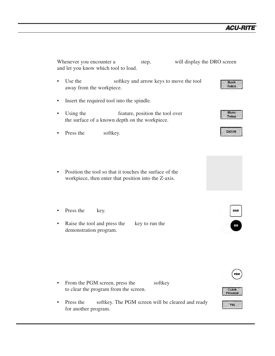 Demonstration, Operation manual, Tool changes | Clearing the program | ACU-RITE MILLPWR 2 Axes User Manual | Page 89 / 225